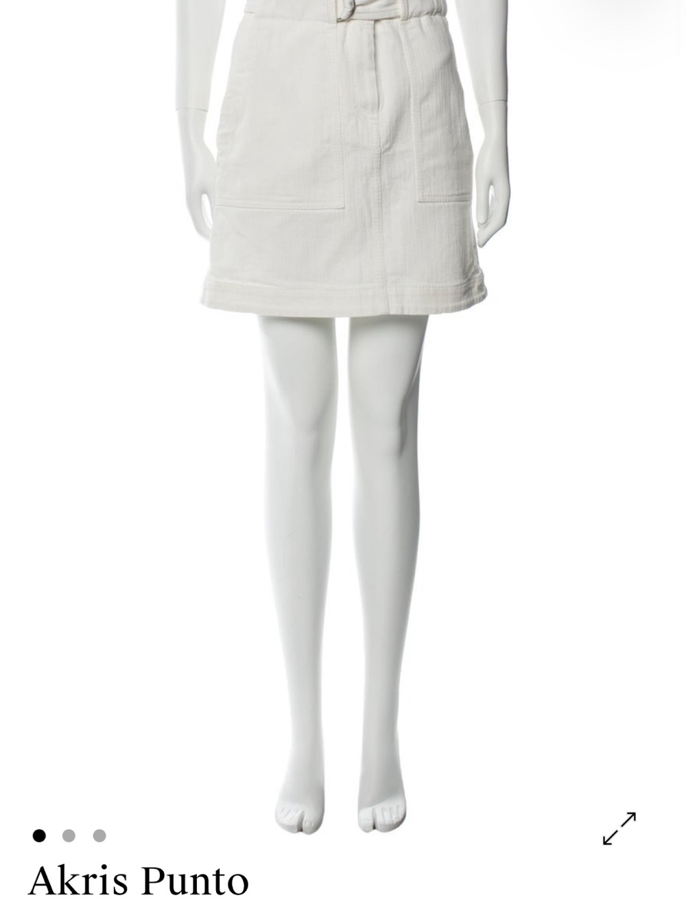 Akris Punto Off-White Cotton Mini Skort with Front Pockets